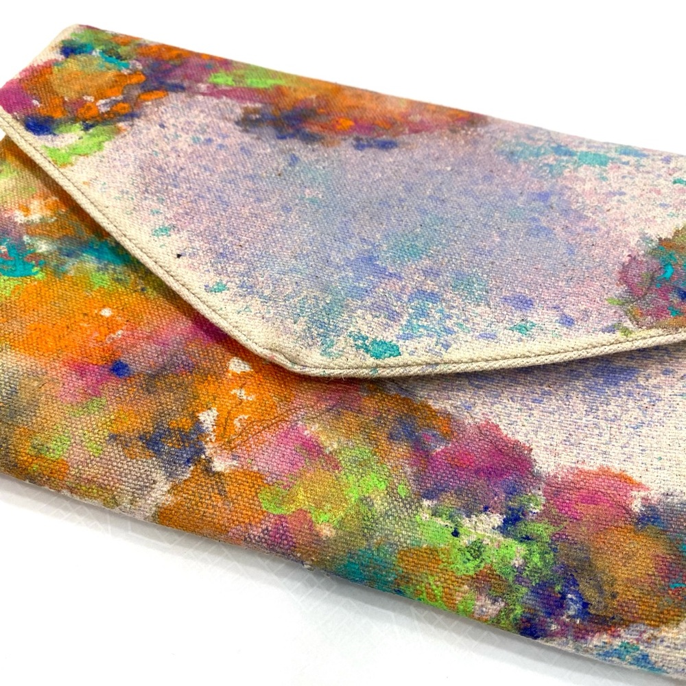Watercolor Canvas Clutch